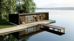 Panoramischer Wellness Rückzugsort mit Steg