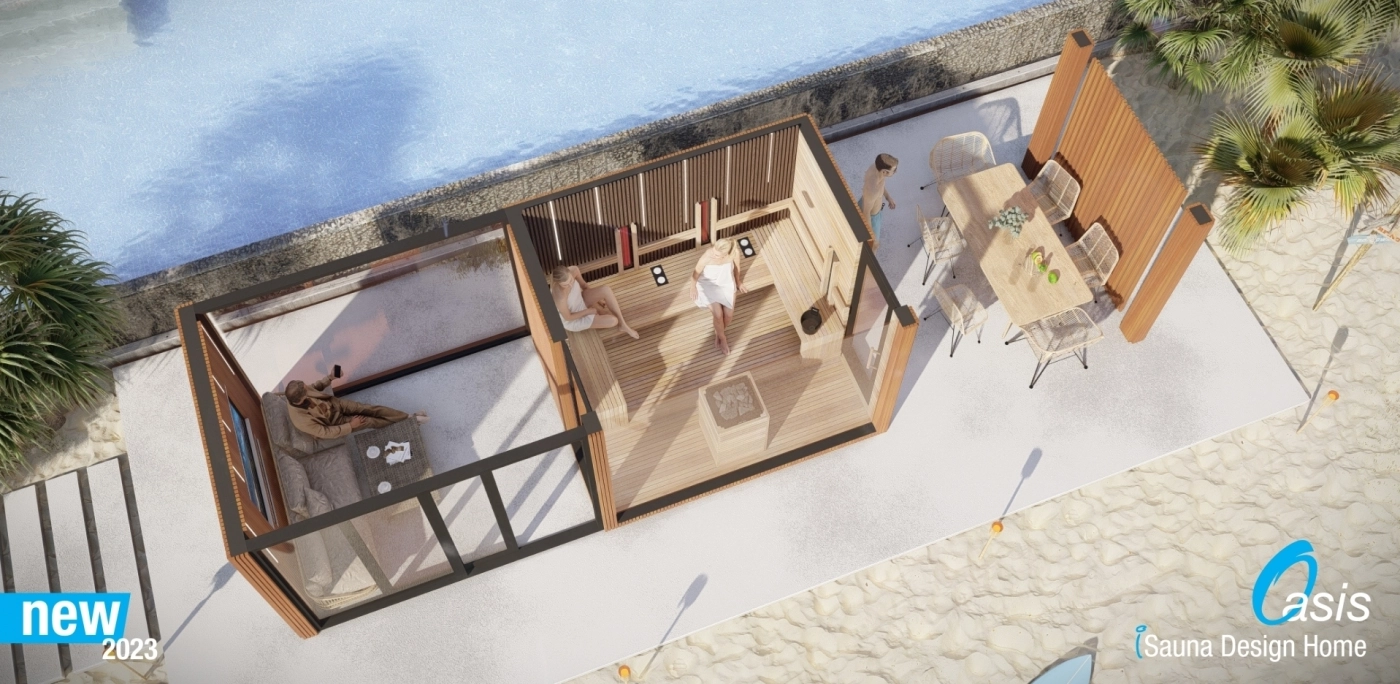 Saunahaus Oasis - Grundriss und 