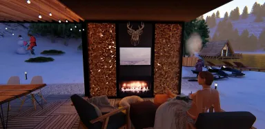 Wohnbereich mit Holz Design