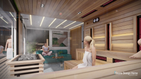 Saunahaus mit kombinierter Sauna