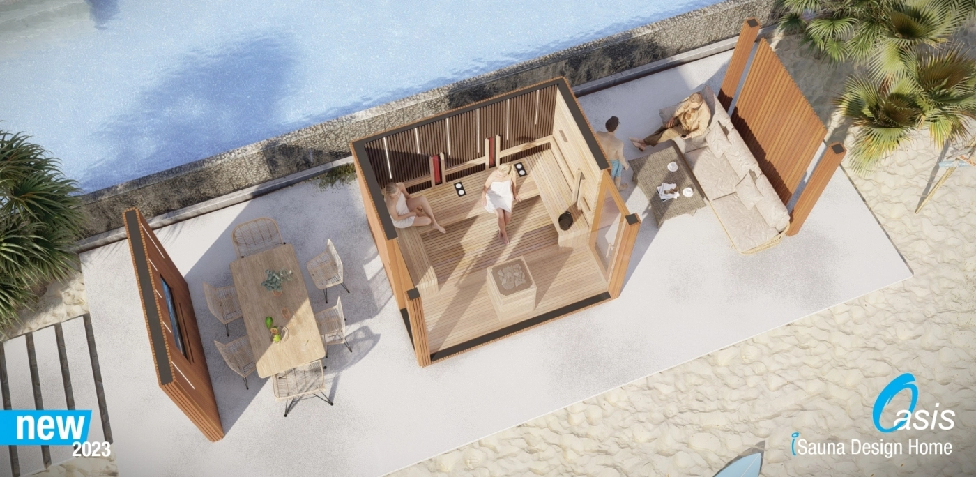 Premium Saunahaus Grundriss, Visualisierung - Oasis