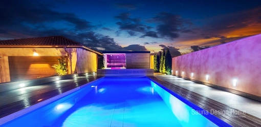 Sauna im Sonnenuntergang