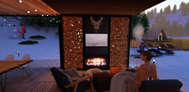 Wohnbereich mit Holz Design