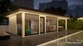 Saunahaus auf Penthouse-Terrasse