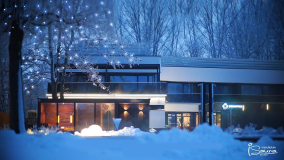 Außen Wellness Saunahaus für den Komfort der Gäste