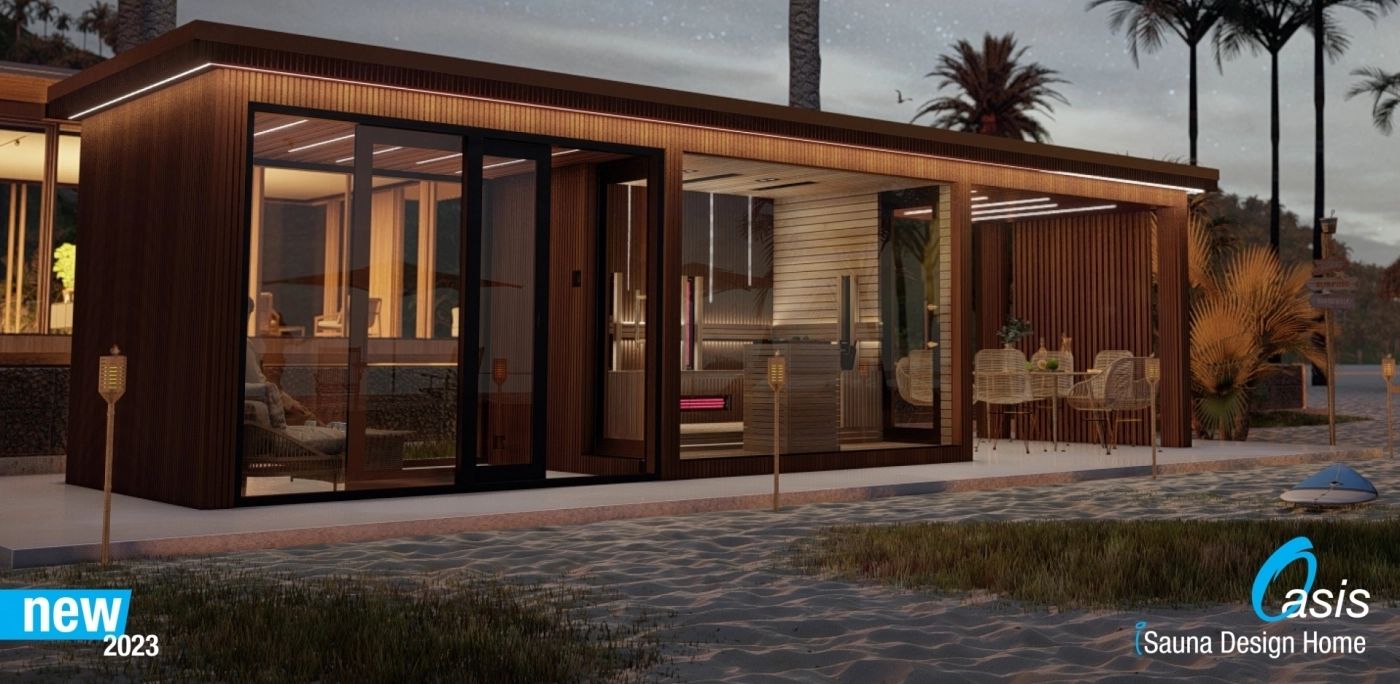 Saunahaus mit Schiebetür - Oasis
