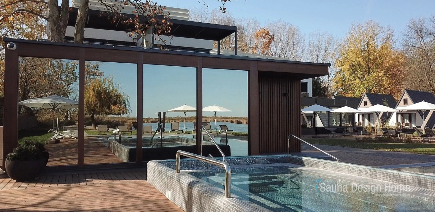 Außen Wellness Saunahaus Neusiedl