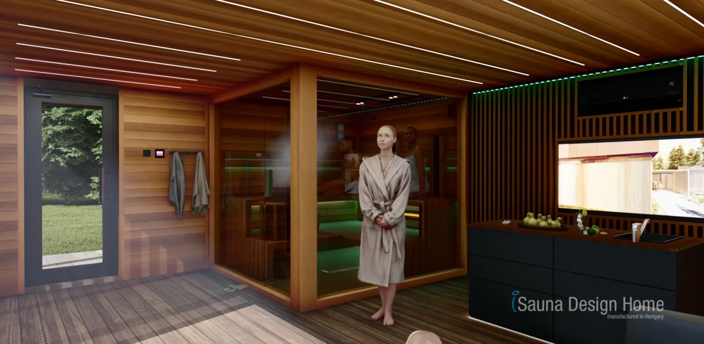 Saunahaus mit Sauna und Ruheraum