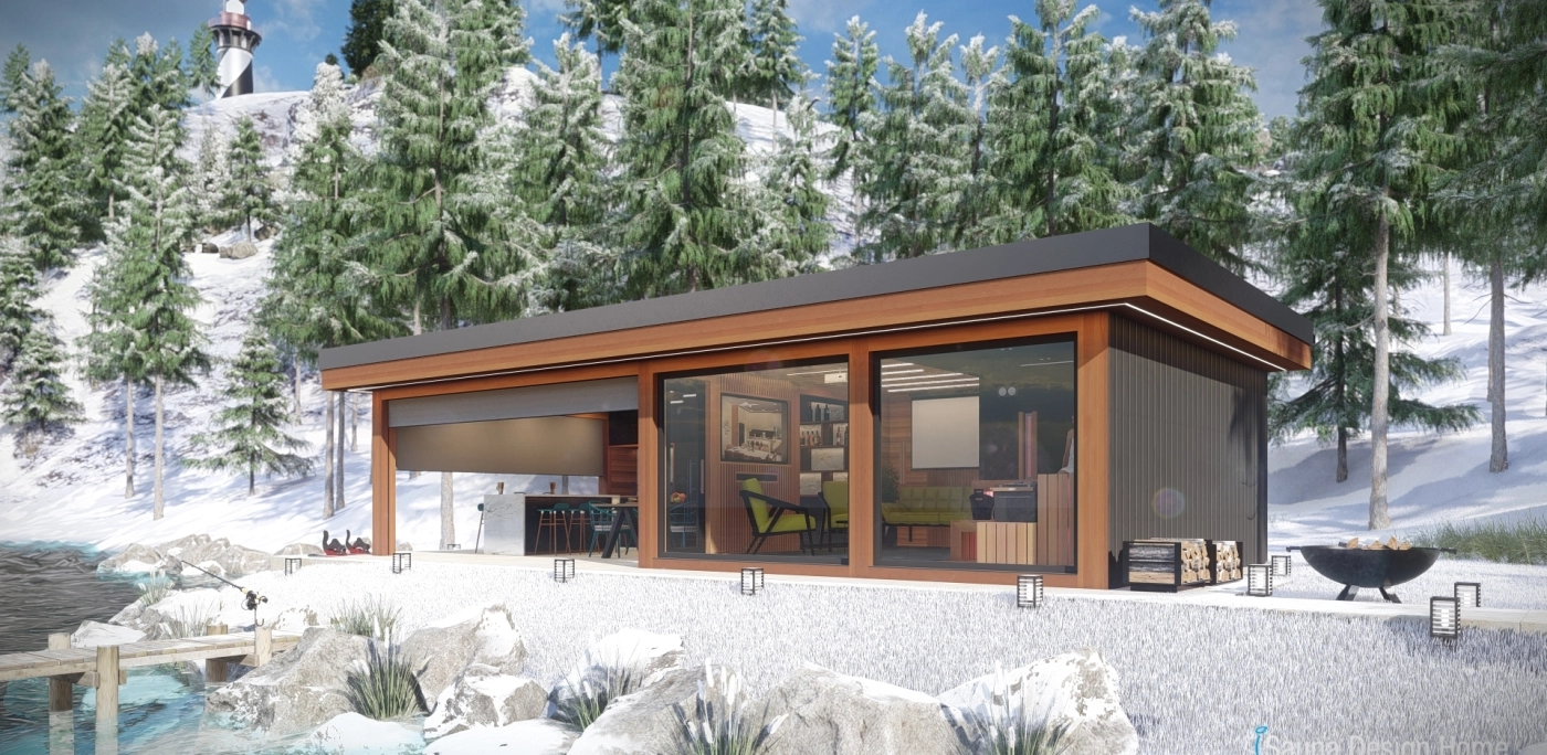 Saunahaus im modernen Stil