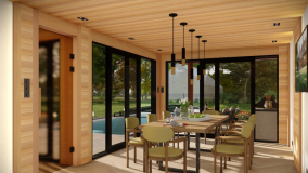 Essbereich mit Schiebetüren