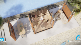 Premium Saunahaus Grundriss, Visualisierung - Oasis