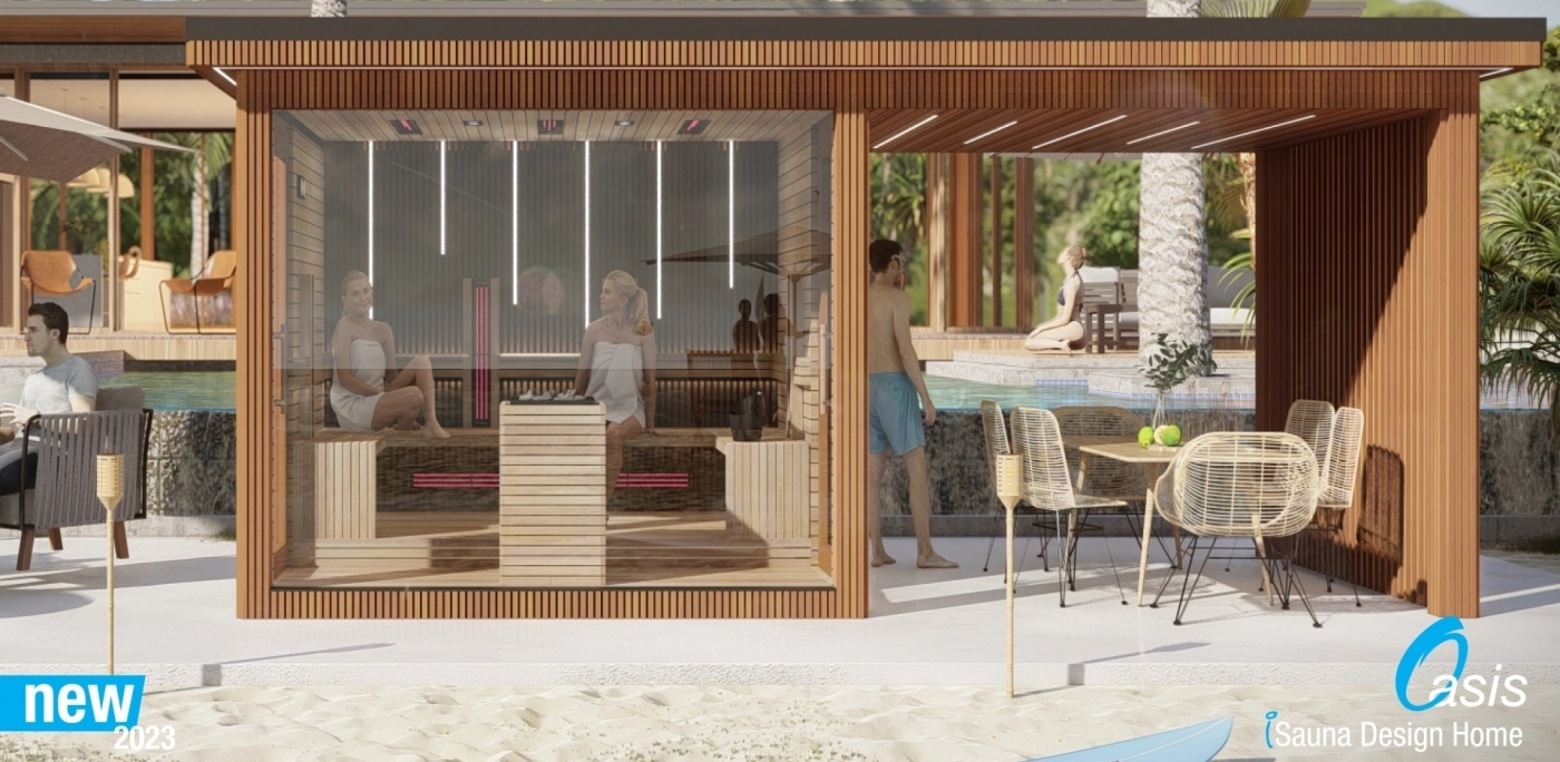 Gartensauna Visualisierung, Sauna nach Mass