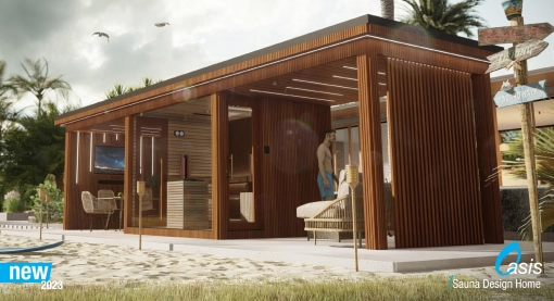 Unser modular zusammenbaubares Saunahaus Oasis von 4 Jahreszeiten
