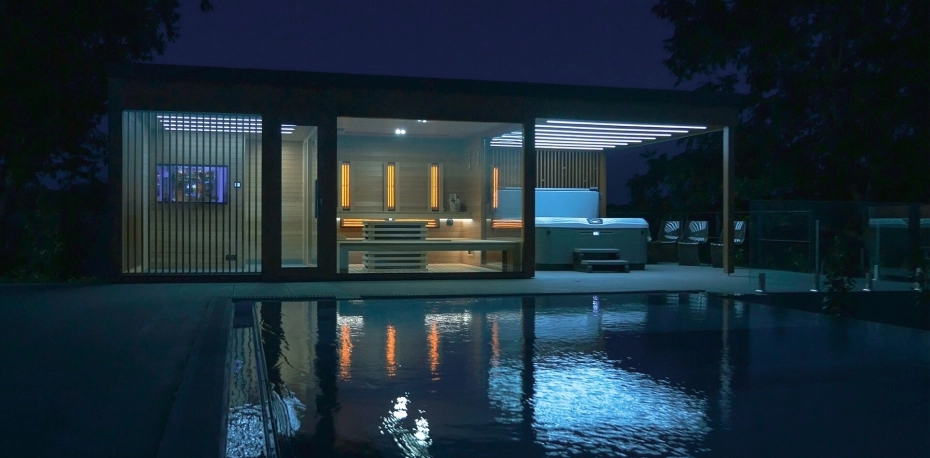 Außensauna, Gartensaunahaus am Ufer des Mondsees