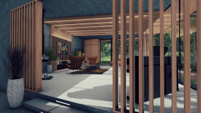 Raumtrenner aus Holz für den Innenbereich